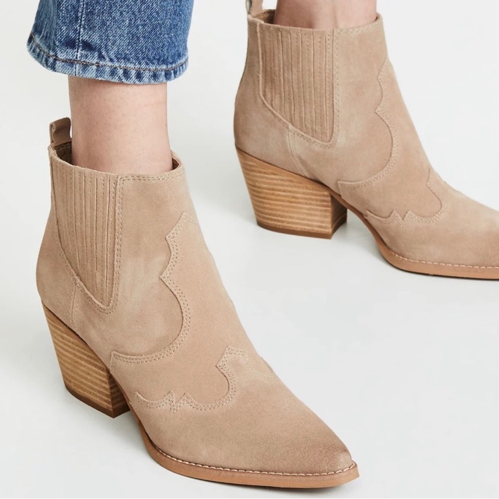 Sam Edelman Winona Western Booties - suede - tan